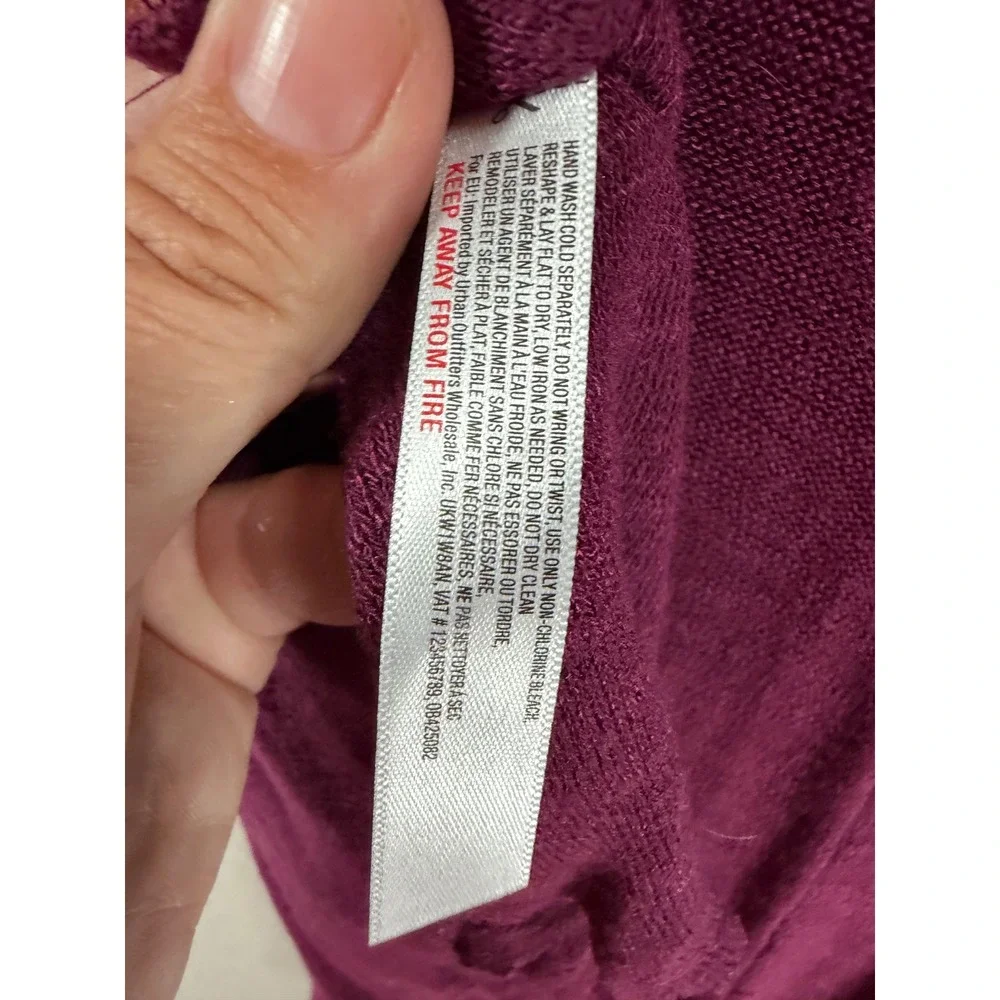 Intimately Free People Berry Purple Babydoll Long Sleeve Top Thumbholes Medium